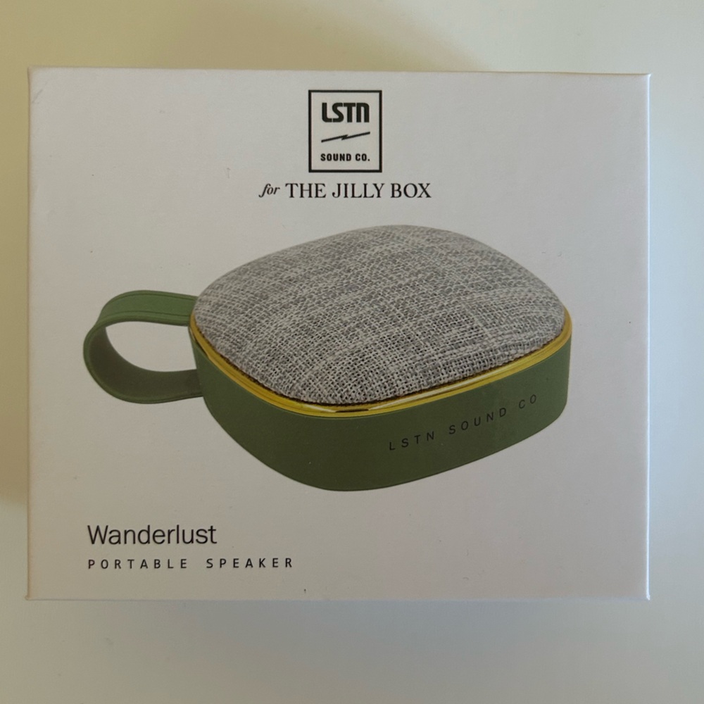 LSTN Sound Co. x Jilly Box Wanderlust Green and Gray Portable Speaker